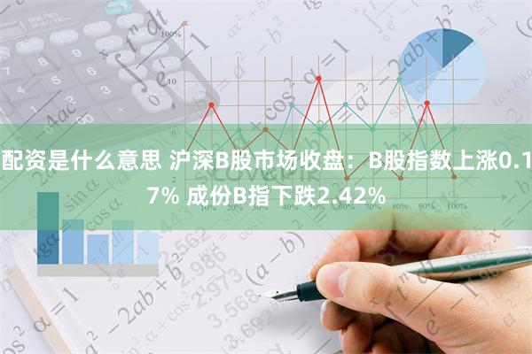 配资是什么意思 沪深B股市场收盘：B股指数上涨0.17% 成份B指下跌2.42%